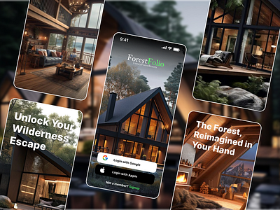 Forest Resorts - Concept Mobile App concept design destination forest journey mobile app mobileui picnic real estate resort resorts ui web