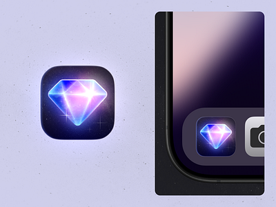 Shiny Diamond App Icon 💎 app app design app icon design diamond figma gradients icon logo mobile shiny ui