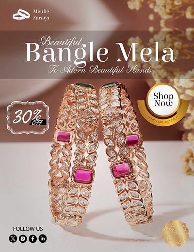 Bangle Mela Poster Design 3d animation branding design figma graphic design illustration jewelry exhibition flyer logo motion graphics ui website