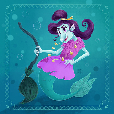 Baba Yaga (the mermaid) art commission book cover illustration brand character branding cartoon character cartoon characters character character design character development characters children illustration childrens art illustration mascot packing design stylized брендперсонаж дизайнперсонажа маскот персонаж