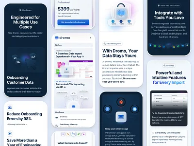 Importer SaaS Mobile Website dark design importer light marketing mobile security ui website
