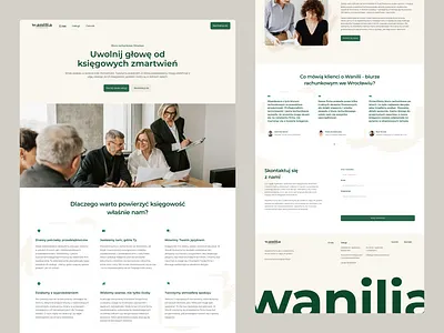 Wanilia - About about beige branding clean design graphic design green grid illustration logo minimalistic subpage ui vector website white