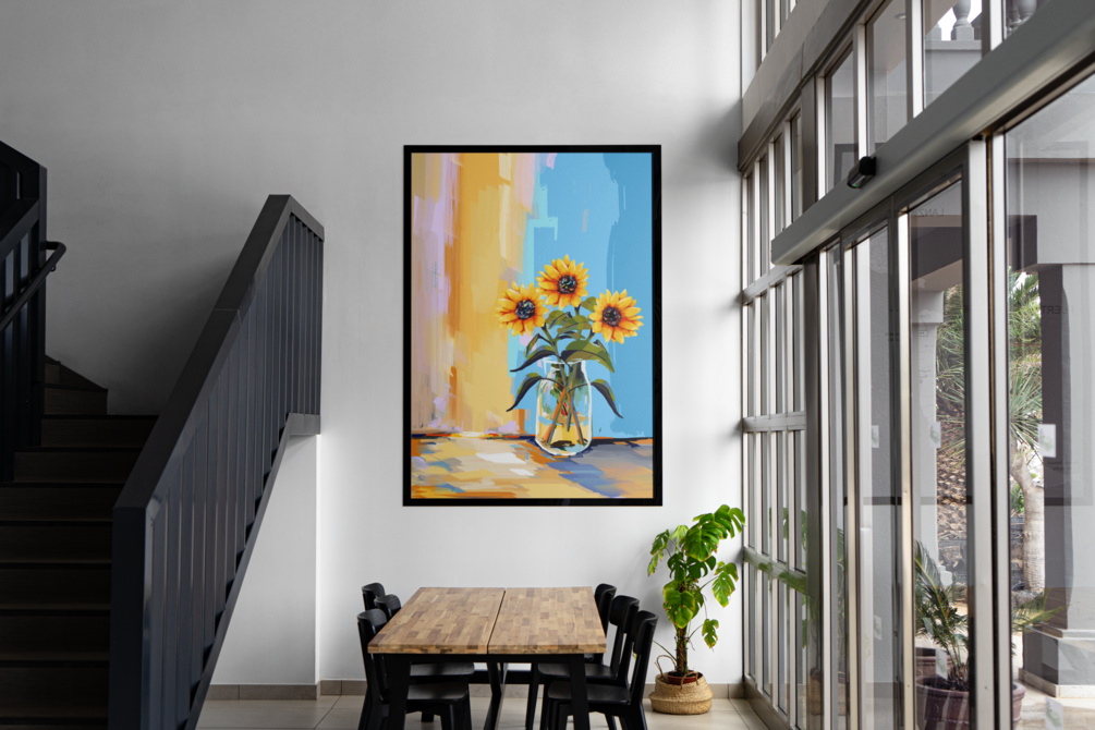 Hope in a Glass Vase digital art illustration maximalism mobile art paint poster sunflower trend wall art
