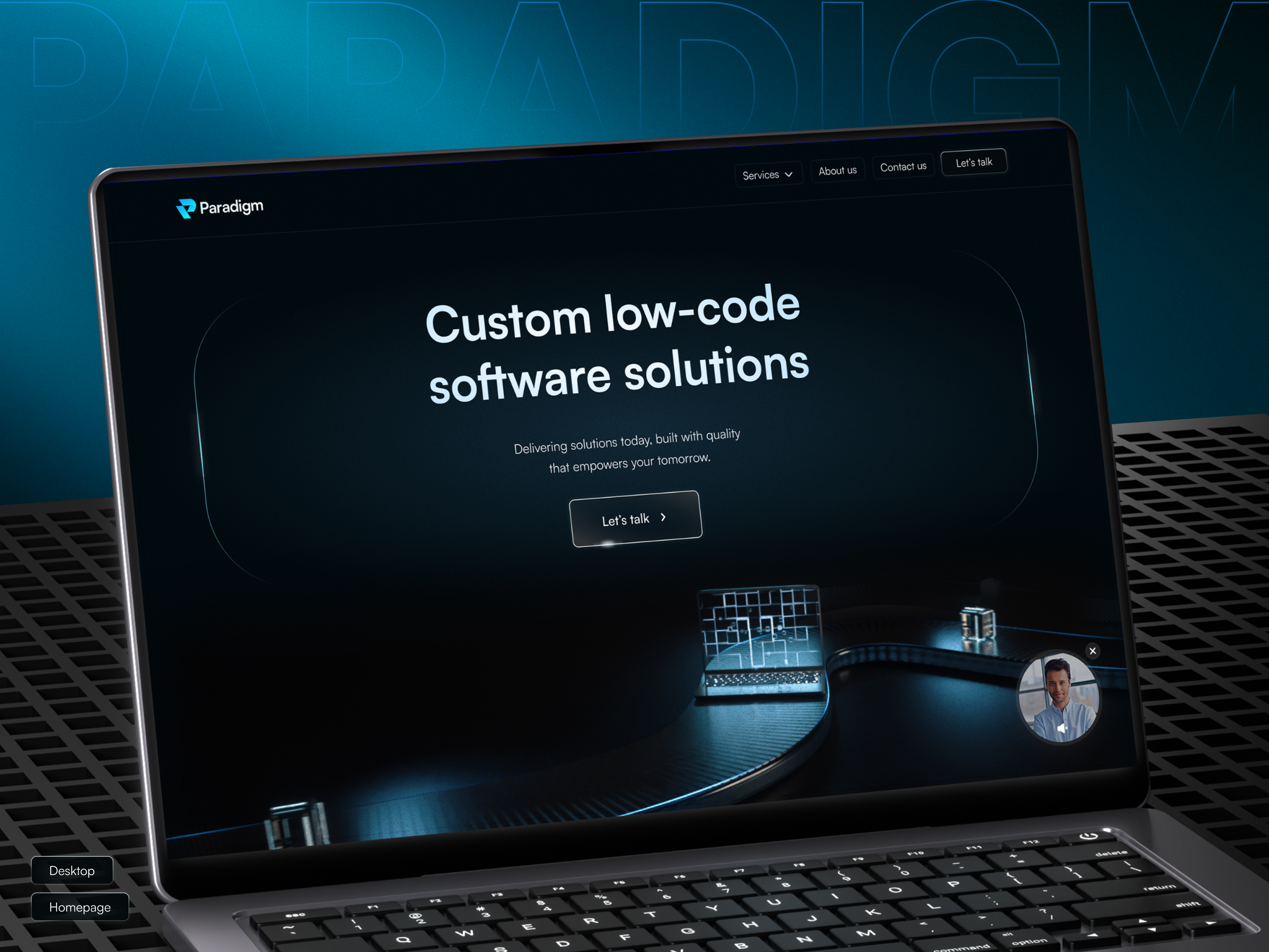 Example of Paradigm – Tech Consulting Landing Page