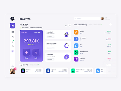 Blackyak Trading crypto dashboard finance trading
