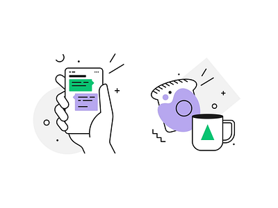 Welcome & Freedom animation app branding chat coffee design develop graphic design hand icon icon set illustration line logo mobile motion notification toast ui ux vector