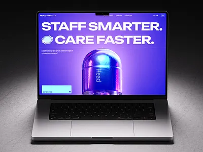 HEAD-HUNT - Recruiting Agency Website 3d 3d design hero section homepage interactive landing page purple recruiting recruiting agency staffing ui web design