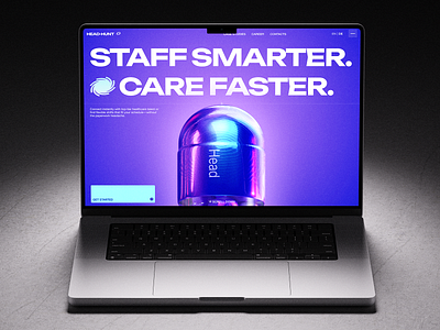 HEAD-HUNT - Recruiting Agency Website 3d 3d design hero section homepage interactive landing page purple recruiting recruiting agency staffing ui web design