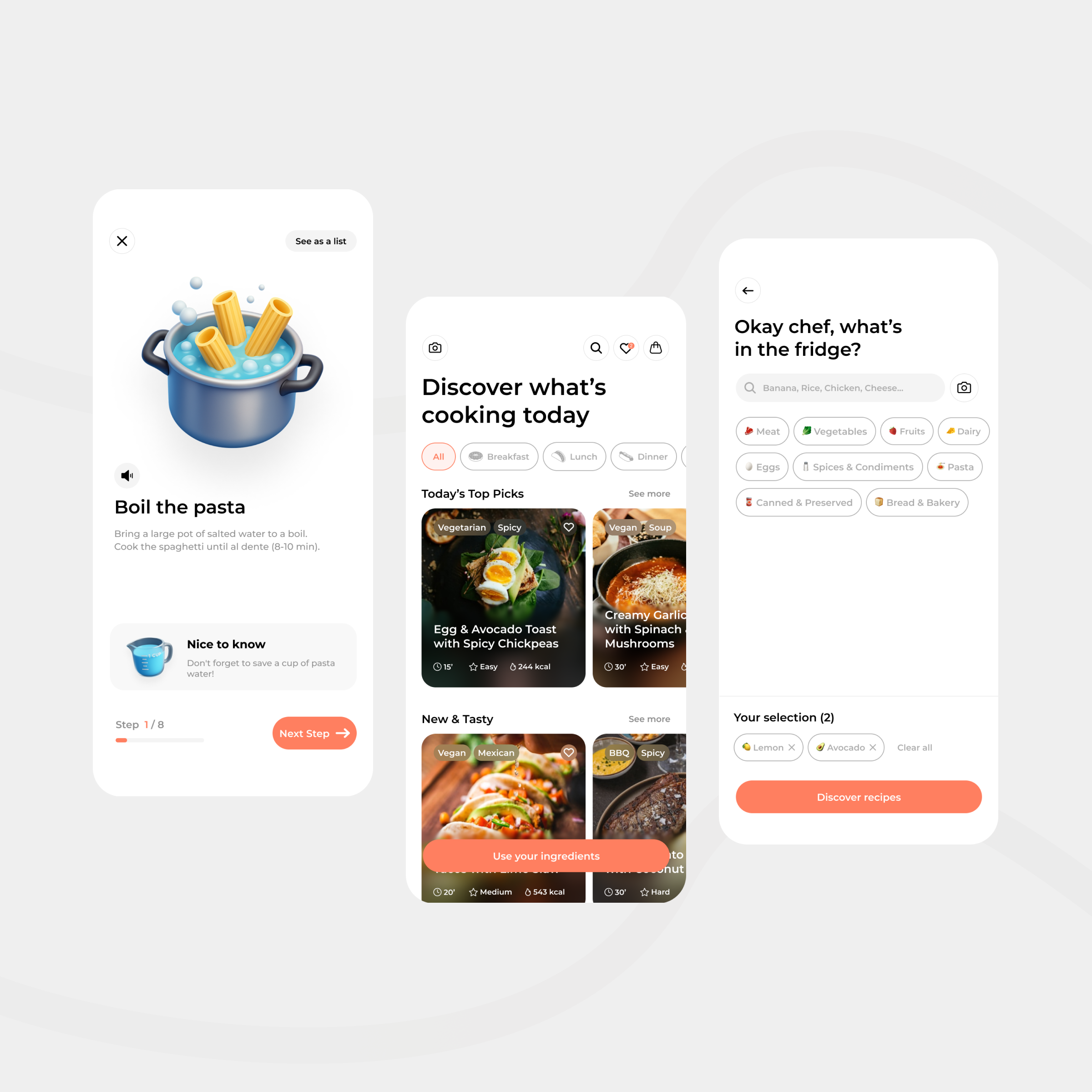 Recipe App app food iphone list mobile receipts ui vegan