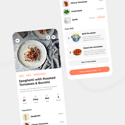 Recipe App - Details Page app food foodie iphone receipts ui vegan