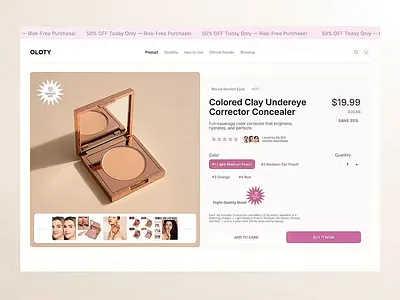Skin Care Website Product Page beauty beauty products cosmetic cosmetics cosmetics website e commerce website ecommerce makeup online store product page product page design shopify skin care skincare skincare e commerce skincare website skincare website design ui ux web design website design
