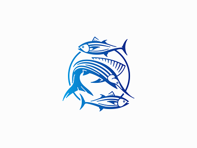 Fishing Logo animal blue branding circular design emblem fish fishing icon illustration logo marine mark nature ocean restaurant sea seafood swordfish vector