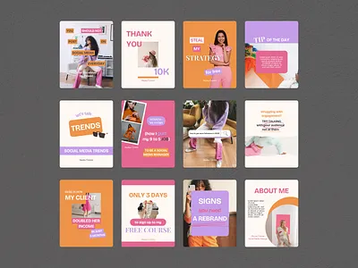 Instagram posts for a social media manager bold branding canva colorful digital marketing graphic design instagram instagram post instagram template instagram design marketing material personal branding social media social media design social media manager social media post vibrant