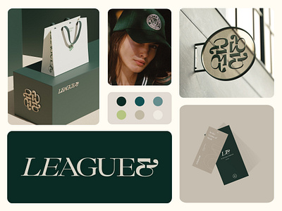 League& 3d bag design branding clothing colors emblem fashion label label design logo logos minimal packaging packaging design streetwear style ui university