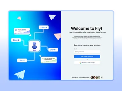 Welcome Screen UI Design blue figma gradient linkedin linkedin tool login modern mvp product product design schedule signin signup social media tool tool ui ui design ux webapp welcome screen