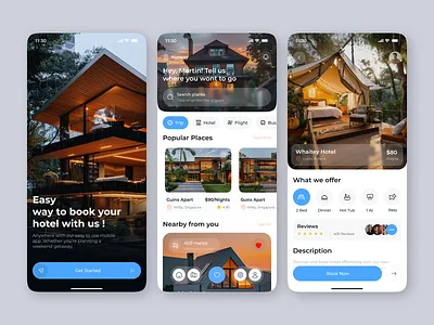 Hotel Booking Mobile App cleanui hotelappui hotelbookingapp hotelmobileapp hotelsearchui hotelui luxuryhotelapp mobileappdesign modernui roombookingapp ui uiuxdesign