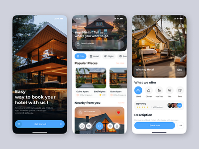 Hotel Booking Mobile App cleanui hotelappui hotelbookingapp hotelmobileapp hotelsearchui hotelui luxuryhotelapp mobileappdesign modernui roombookingapp ui uiuxdesign