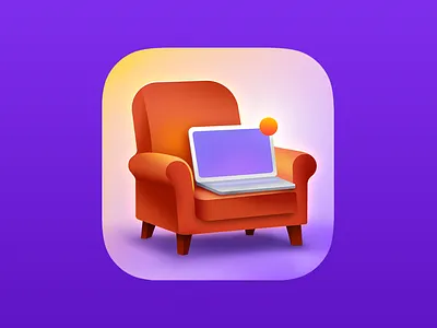 Sofa Notifications IOS Icon app icon design branding chair design flat icon illustration ios ios icon ios icon design iphone iphone icon iphone icon design notification sofa sofa icon ui