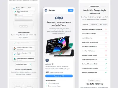 Mobile View of Access Bundles Page app clean creative design landing minmal mobile responsive ui ux