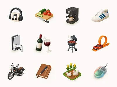 Skeuomorphism | Airbnb Style icons 3d chatgpt creative digitalart dribbble icons illustration isometric lowpoly madewithchatgpt skeumorphism