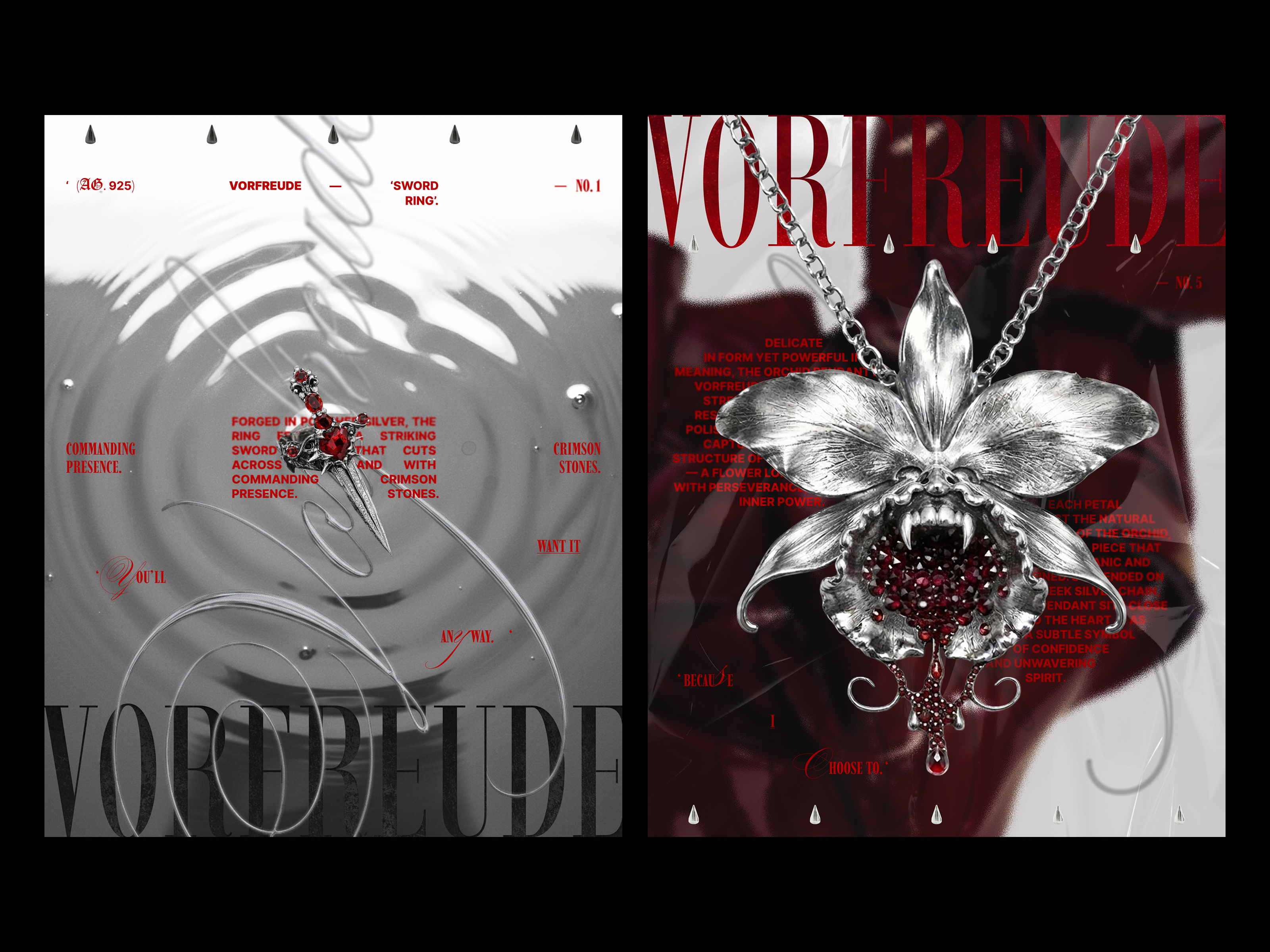 VORFREUDE — VISUAL Campaign / Silver Jewellery artdirection banner banner design brand brand campaign brand identity branding campaign design elegance graphic graphic design jewellery jewelry poster poster design silver ui ux vorfreude