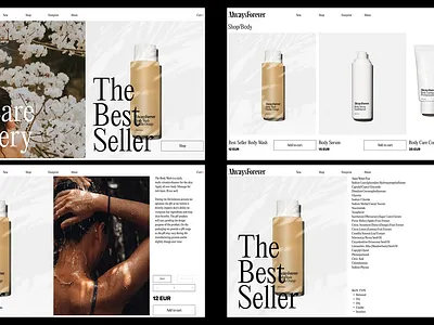 Always Forever Skincare shop branding cosmetics brand design logo skincare typography ui ux website