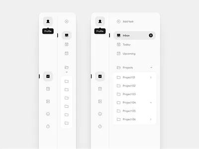 Sidebar Navigation - Productivity App app components layout monochromatic navigation navigation menu notes productivity saas sidebar sidebar navigation tasks todo ui ui ux ui ux design user experience user interface ux website productivity