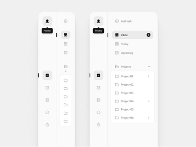 Sidebar Navigation - Productivity App app components layout monochromatic navigation navigation menu notes productivity saas sidebar sidebar navigation tasks todo ui ui ux ui ux design user experience user interface ux website productivity