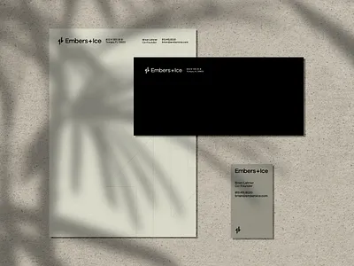 Embers + Ice branding business card florida letterhead logo sauna spa stationary tampa wellness