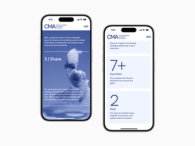 CMA / Burn Care Conference 2024 3d burn care cma conference gsap high end identity landing landing page medicine minimalism mobile uiux web web design webflow website wires