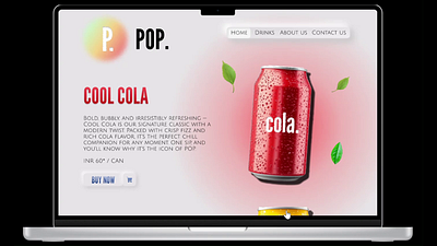 Landing Page for a soft drink company 3d animation branding figma landing page logo ui