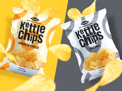 Potato Kettle Chips Bags brand brand design branding branding design chips crisps food graphic design illustration kettle logo packaging potato snacks