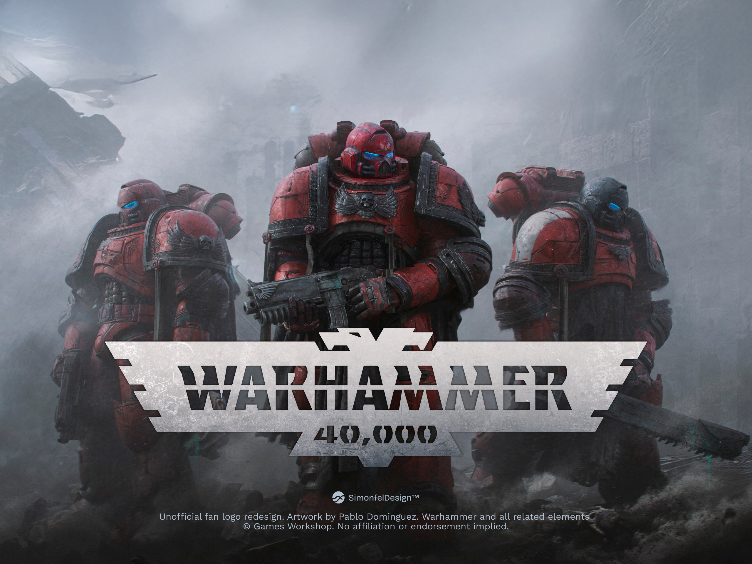 Warhammer 40k Logo Redesign Concept boardgame fan art fantasy game gamesworkshop logo logo refresh makeover miniatures rebranding redesign revamp sci fi scifi spacemarine warhammer warhammer40k wh40k