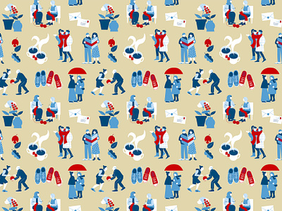 Friendships pattern character digital illustration friends friendships illustration pattern people together