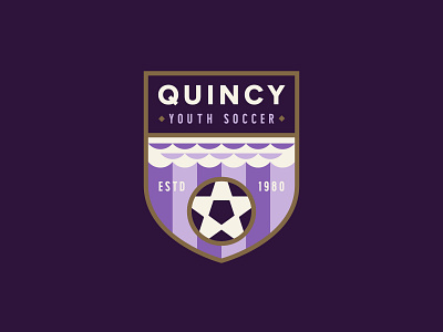 Quincy Football Club Logo badge ball beach football football club logo ocean soccer wave