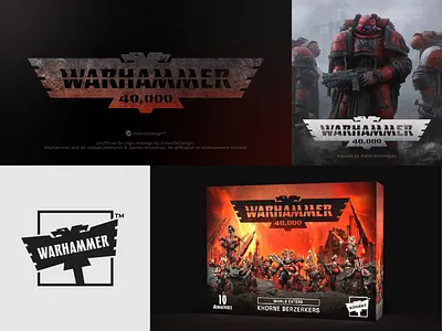 WH40K Logo Redesign Concept fan design fantasy logo gamesworkshop khorne lettering lettermark logo redesign logo revamp rebrand rebranding redesign remake sci fi spacemarine typography warhammer warhammer 40k wh40k wordmark
