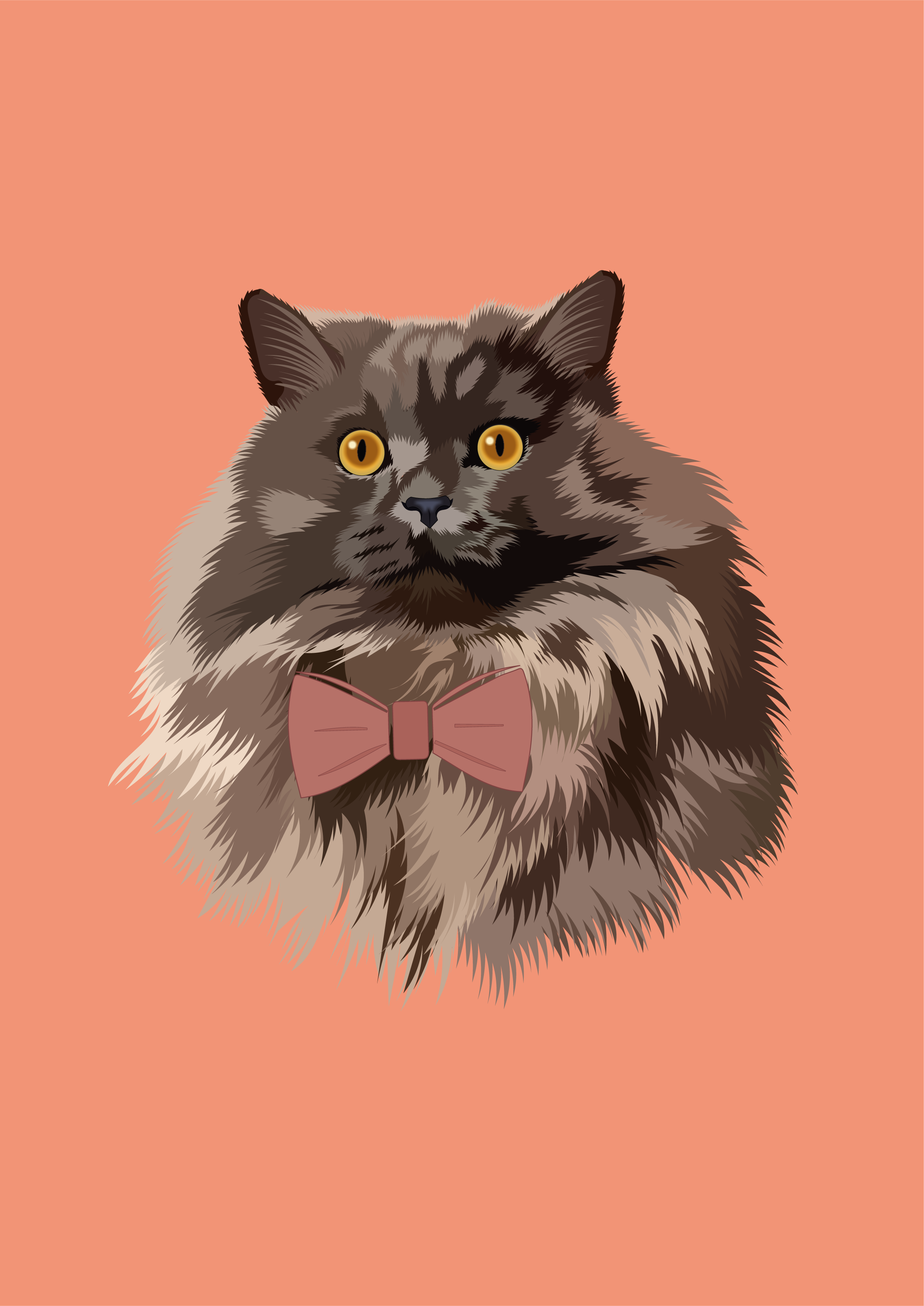 cute fluffy art cat catart illustration portrait