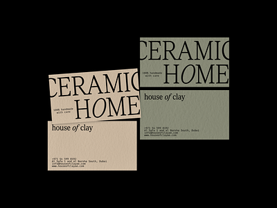 House of Clay | Business cards branding business cards design dubai dubai designer ui web