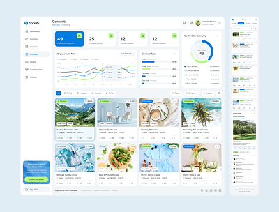 Sociofy Content Page – Social Media Analytics Dashboard analytics dashboard content navigation content tracker content ux creative workflow dashboard views figma design grid view ui list layout marketing insight mobile ux social dashboard social platform tools team friendly ui ui for digital teams ui inspiration ui showcase ui trends