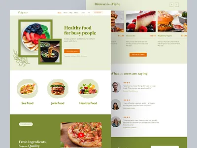 Food Landing Page Design design fast delivery food food delivery food web food website graphic design healthy food landing page resturent snacks ui uidex webdesign website