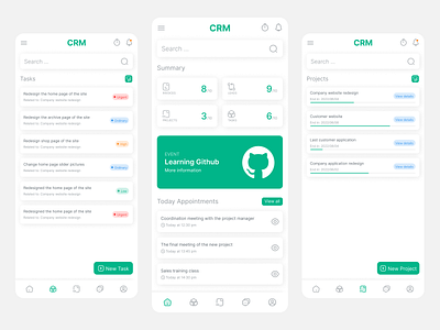 CRM Dashboard ui