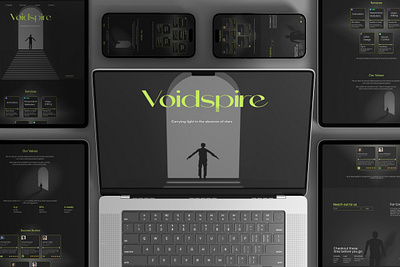 Voidspire : Steps Into the Void darkdesign designstudio figmaui landingpagedesign minimalweb portfolioinspo uiuxdesign webdesign webflowdev