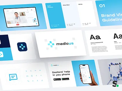 Visual Guidelines app icon banner branding clinic doctor font grid guidlines health health app hospital icon logo medicine mobile app mockup presentation ui ux website