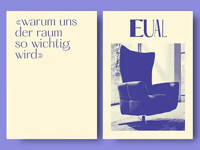 Blue Chair Monograph ad ad design advertisement branding chair advertisement color match creative design graphic design marketing modern modern design poster product purple typo typographic typographic design