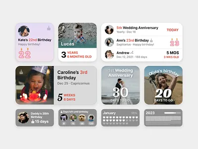 Modern Day Counter Widgets anniverisy birthday countdown day counter