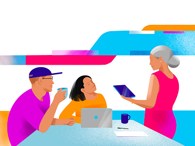 illustrations for website branding business coworker coworking editorial illustration flat illustration minimal people vector woman