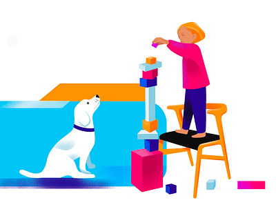 illustrations for website dog editorial illustration flat illustration kids minimal play vector