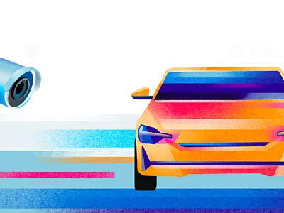 illustrations for website camera car editorial illustration flat illustration minimal vector