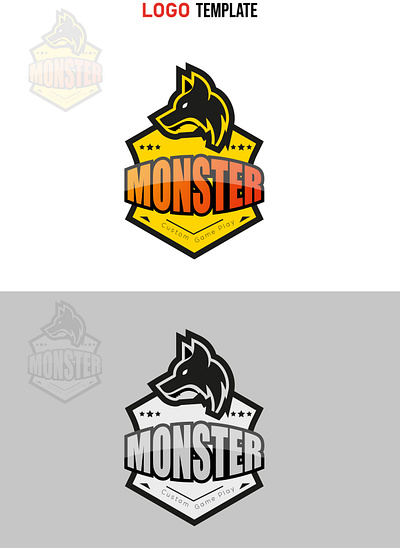 Logo Template Wolf Monster Design branding graphic design logo logodesign mosterlogo textual