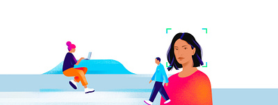 illustrations for website ai editorial illustration face flat illustration minimal vector woman